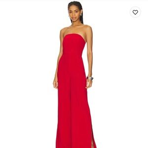 REVOLVE Strapless Red Jumpsuit
